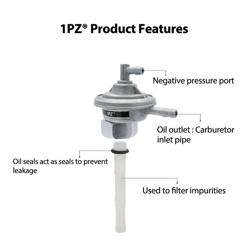 1PZ صمام إغلاق الوقود 1PZ GY1-M14 فراغ 1/4 بوصة 1/4" منفذ خيط M14x1.5 لسكوتير جينوين موبايد بادي 50cc 125cc راتلر 110cc راف هاوس 50cc # P6523000000 - Image 4